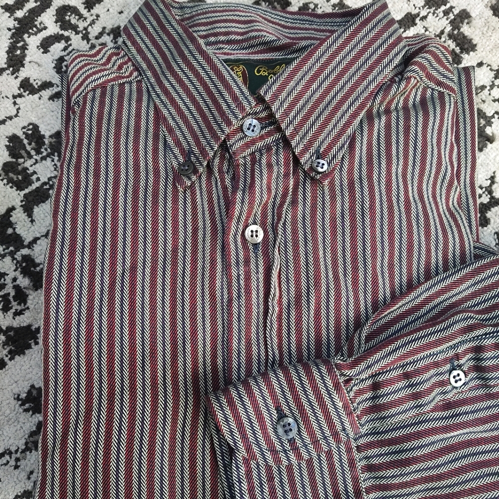 Bobby Jones Chevron Stripped Button Down XL‎ Cotton Golf